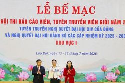 Bế mạc Hội thi Báo cáo viên, tuyên truyền viên giỏi khu vực I năm 2026