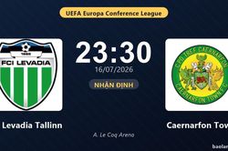 Nhận định FC Levadia Tallinn vs Caernarfon Town: đội h&igrave;nh dự kiến