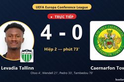 TRỰC TIẾPTrực tiếp FC Levadia Tallinn vs Caernarfon Town: FC Levadia Tallinn nới rộng c&aacute;ch biệt 4-0