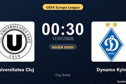 Nhận định Universitatea Cluj vs Dynamo Kyiv: đội h&igrave;nh dự kiến