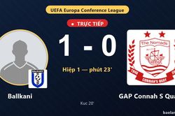 TRỰC TIẾPTrực tiếp Ballkani vs GAP Connah S Quay FC: Ballkani mở tỷ số