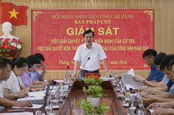 Ban Pháp chế, HĐND tỉnh giám sát việc giải quyết ý kiến, kiến nghị của cử tri tại 2 xã Thông Nông và Trường Hà