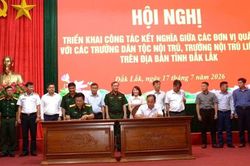 Các đơn vị quân đội kết nghĩa với các trường dân tộc nội trú, trường nội trú liên cấp trên địa bàn tỉnh Đắk Lắk