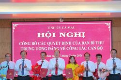 Ban Bí thư chỉ định 9 nhân sự tham gia Ban Chấp hành Đảng bộ tỉnh Cà Mau