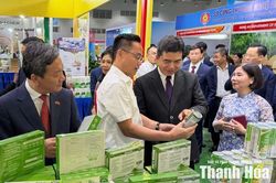 Gian hàng Thanh Hóa tham gia Hội chợ Thương mại Việt - Lào 2026 thu hút sự quan tâm