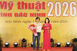 Tác phẩm 'Ngày bình thường ở bản' được trao giải A tại Triển lãm Mỹ thuật tỉnh Bắc Ninh năm 2026