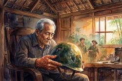 Chiếc mũ sắt cũ