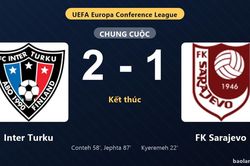 Thống kê trận đấu Inter Turku 2-1 FK Sarajevo: Inter Turku ngược dòng ngoạn mục