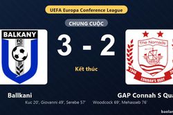Thống k&ecirc; trận đấu Ballkani 3-2 GAP Connah S Quay FC: V. Serebe tỏa s&aacute;ng, Ballkani gi&agrave;nh trọn 3 điểm