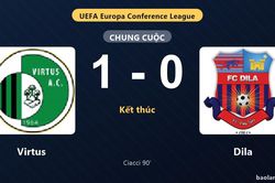 Thống k&ecirc; trận đấu Virtus 1-0 Dila: E. Ciacci tỏa s&aacute;ng, Virtus gi&agrave;nh trọn 3 điểm