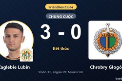 Zaglebie Lubin thắng đậm, Chrobry Głogów nhận thất bại ở trận giao hữu