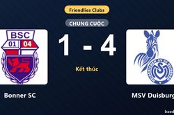MSV Duisburg thắng đậm, Bonner SC nhận thất bại ở trận giao hữu