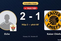 TRỰC TIẾPTrực tiếp Elche vs Kaizer Chiefs: Elche bỏ lỡ phạt đền