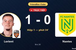 TRỰC TIẾPTrực tiếp Lorient vs Nantes: Hiệp 2 bắt đầu, Lorient dẫn 1-0