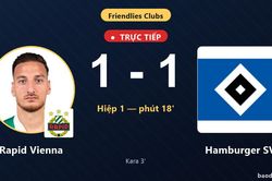 TRỰC TIẾPTrực tiếp Rapid Vienna vs Hamburger SV: Hamburger SV gỡ hòa 1-1