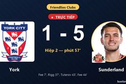 TRỰC TIẾPTrực tiếp York vs Sunderland: Sunderland nới rộng cách biệt 1-5