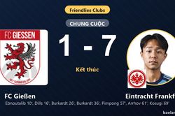 Eintracht Frankfurt thắng đậm FC Gießen trong trận giao hữu một chiều