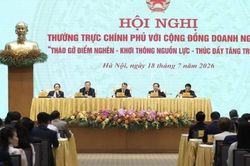 Doanh nghiệp hiến kế để 'Th&aacute;o gỡ điểm nghẽn - Khơi th&ocirc;ng nguồn lực - Th&uacute;c đẩy tăng trưởng'