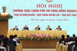 Thủ tướng chủ tr&igrave; Hội nghị Thường trực Ch&iacute;nh phủ với cộng đồng doanh nghiệp