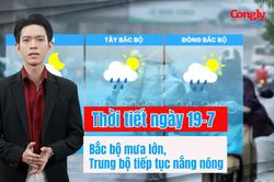 Thời tiết ngày 19/7: Bắc bộ mưa lớn, Trung bộ tiếp tục nắng nóng