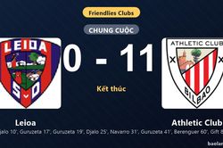 Thống kê trận đấu Leioa 0-11 Athletic Club: Athletic Club thắng đậm thuyết phục