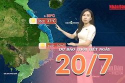 [Video] Dự báo thời tiết ngày 20/7/2026: Nguy cơ lũ quét tiếp diễn tại vùng núi Bắc Bộ, Trung Bộ nắng nóng lan rộng