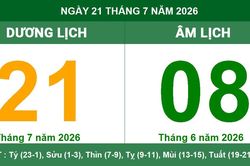 Lịch âm dương ngày 21/7/2026: Giờ hoàng đạo và những lưu ý về phong thủy