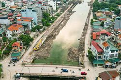Hạ lưu sông Kim Ngưu đổi diện mạo sau hơn nửa năm cải tạo
