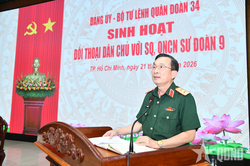 Đảng ủy, Bộ tư lệnh Quân đoàn 34 đối thoại dân chủ tại Sư đoàn 9