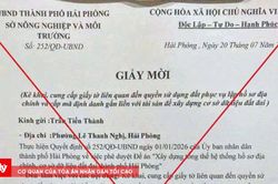 Cảnh báo giấy mời giả về đất đai gửi qua bưu điện để lừa đảo