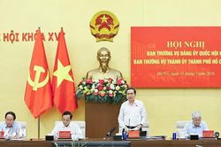 Hội nghị Ban Thường vụ Đảng ủy Quốc hội v&agrave; Ban Thường vụ Th&agrave;nh ủy TP Hồ Ch&iacute; Minh