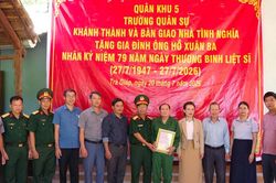 Trường Quân sự Quân khu 5 bàn giao nhà tình nghĩa