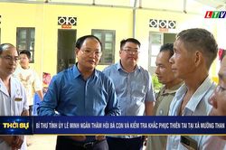 B&iacute; thư Tỉnh ủy L&ecirc; Minh Ng&acirc;n thăm hỏi b&agrave; con v&agrave; kiểm tra khắc phục thi&ecirc;n tai tại x&atilde; Mường Than
