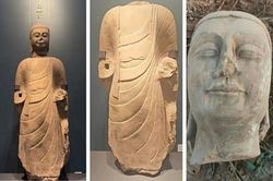 Trung Quốc: Phát hiện đầu tượng Phật bằng đá 1.400 năm tuổi, có thể ghép với pho tượng vô thủ đang trưng bày