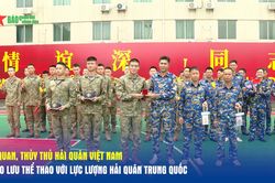 Sĩ quan, thủy thủ Hải quân Việt Nam giao lưu thể thao với lực lượng Hải quân Trung Quốc