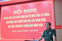 Học viện Quốc phòng sơ kết công tác Đảng, công tác chính trị và hoạt động bảo vệ nền tảng tư tưởng của Đảng