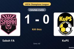 Thống kê trận đấu Sabah FA 1-0 KuPS: V. Simic tỏa sáng, Sabah FA giành trọn 3 điểm