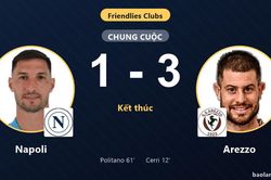 Arezzo thắng Napoli, kh&eacute;p lại trận giao hữu bằng m&agrave;n rượt đuổi bất th&agrave;nh