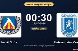Nhận định Levski Sofia vs Universitatea Craiova: đội hình dự kiến