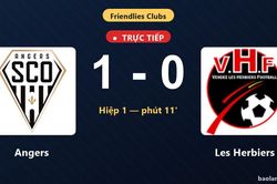 TRỰC TIẾPTrực tiếp Angers vs Les Herbiers: Angers mở tỷ số