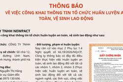 Công ty TNHH Newpact thông báo đủ điều kiện hoạt động huấn luyện an toàn, vệ sinh lao động