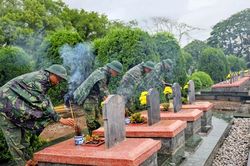 Điện Biên tổ chức lấy mẫu ADN hài cốt liệt sĩ tại Nghĩa trang Liệt sĩ Độc Lập