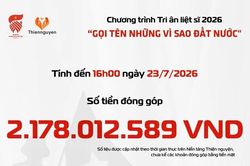 Gần 2,2 tỷ đồng ủng hộ Chương trình tri ân 'Gọi tên những vì sao đất nước'
