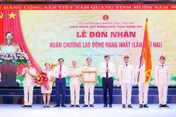 VKSND tỉnh Nghệ An vinh dự đ&oacute;n nhận Hu&acirc;n chương Lao động hạng Nhất lần thứ 2