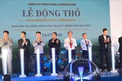 Khánh Hòa: Động thổ dự án Nhà máy gia công khối kiện đóng mới tàu thủy