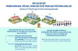 Tiêu chí sắp xếp trường mầm non, tiểu học, trung học cơ sở, trung học phổ thông công lập