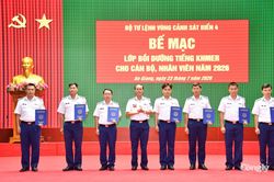 Bộ Tư lệnh V&ugrave;ng Cảnh s&aacute;t biển 4 bế mạc lớp bồi dưỡng tiếng Khmer năm 2026