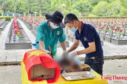 Lấy mẫu ADN 664 h&agrave;i cốt liệt sĩ tại Nghĩa trang Liệt sĩ tỉnh Gia Lai