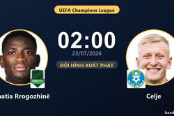 TRỰC TIẾPTrực tiếp Egnatia Rrogozhinë vs Celje: Đội hình xuất phát
