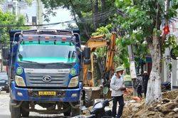 Nước rút thi công tuyến đường Lê Lợi, Phan Châu Trinh